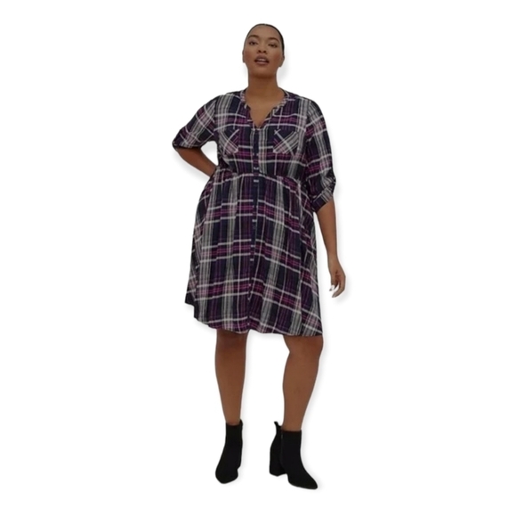 torrid Dresses & Skirts - Torrid plaid challis shirt dress